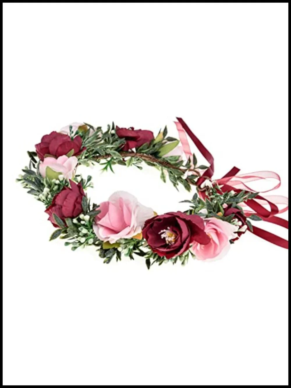 Bridal Flower Crown Headband Rose Floral Hair Wreath Maternity Photo Prop
